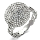 TS121 - Rhodium 925 Sterling Silver Ring with AAA Grade CZ in Clear - Alamode - Flyclothing LLC