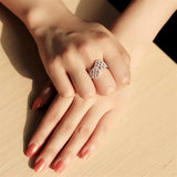 TS122 - Rhodium 925 Sterling Silver Ring with AAA Grade CZ in Clear - Alamode - Flyclothing LLC