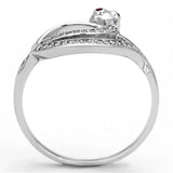 TS123 - Rhodium 925 Sterling Silver Ring with AAA Grade CZ in Ruby - Alamode - Flyclothing LLC