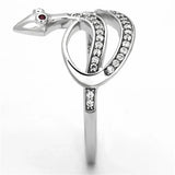 TS123 - Rhodium 925 Sterling Silver Ring with AAA Grade CZ in Ruby - Alamode - Flyclothing LLC