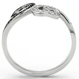 TS125 - Rhodium 925 Sterling Silver Ring with AAA Grade CZ in Black Diamond - Alamode - Flyclothing LLC