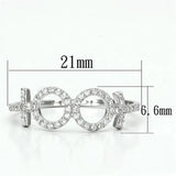 TS129 - Rhodium 925 Sterling Silver Ring with AAA Grade CZ in Clear - Alamode - Flyclothing LLC