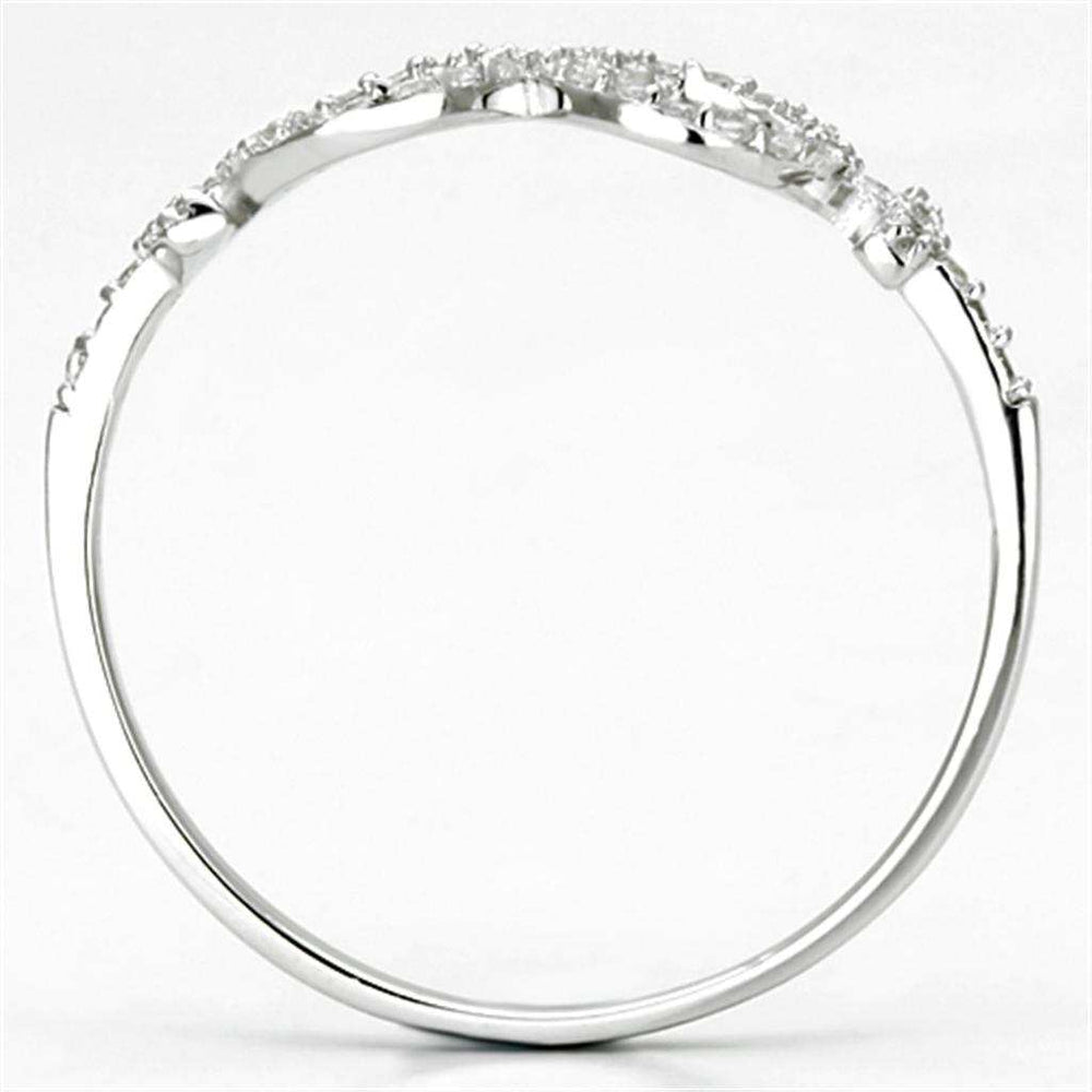 TS129 - Rhodium 925 Sterling Silver Ring with AAA Grade CZ in Clear - Alamode - Flyclothing LLC