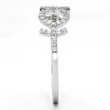 TS129 - Rhodium 925 Sterling Silver Ring with AAA Grade CZ in Clear - Alamode - Flyclothing LLC