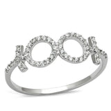 TS129 - Rhodium 925 Sterling Silver Ring with AAA Grade CZ in Clear - Alamode - Flyclothing LLC