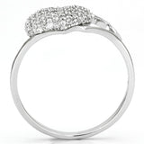 TS130 - Rhodium 925 Sterling Silver Ring with AAA Grade CZ  in Clear - Alamode