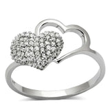 TS130 - Rhodium 925 Sterling Silver Ring with AAA Grade CZ in Clear - Alamode - Flyclothing LLC