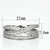 TS131 - Rhodium 925 Sterling Silver Ring with AAA Grade CZ  in Clear - Alamode