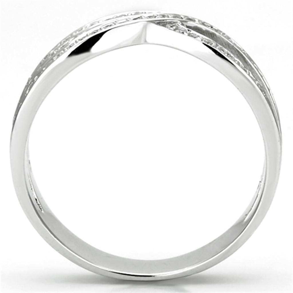 TS131 - Rhodium 925 Sterling Silver Ring with AAA Grade CZ in Clear - Alamode - Flyclothing LLC