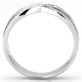 TS131 - Rhodium 925 Sterling Silver Ring with AAA Grade CZ  in Clear - Alamode
