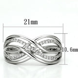 TS132 - Rhodium 925 Sterling Silver Ring with AAA Grade CZ  in Clear - Alamode