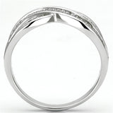 TS132 - Rhodium 925 Sterling Silver Ring with AAA Grade CZ  in Clear - Alamode