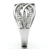 TS132 - Rhodium 925 Sterling Silver Ring with AAA Grade CZ in Clear - Alamode - Flyclothing LLC