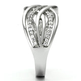 TS132 - Rhodium 925 Sterling Silver Ring with AAA Grade CZ  in Clear - Alamode