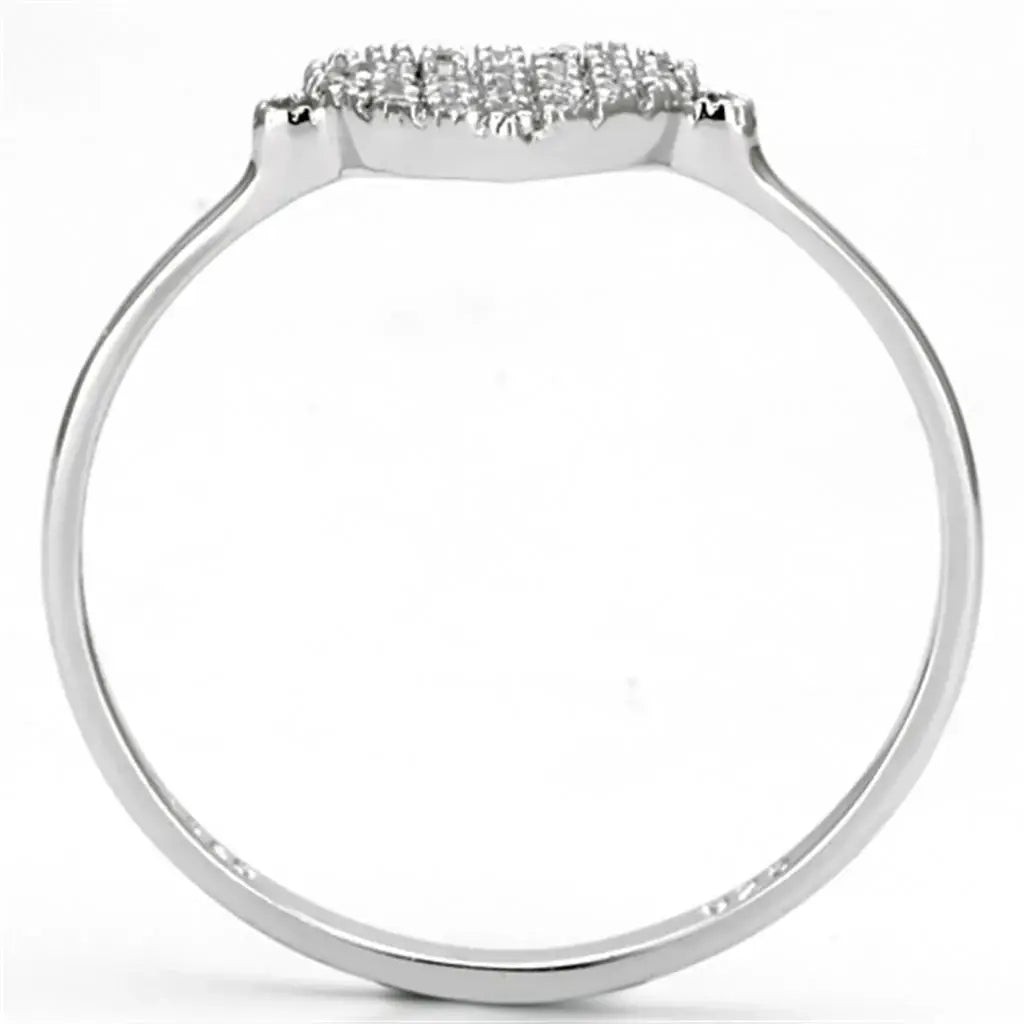 TS133 - Rhodium 925 Sterling Silver Ring with AAA Grade CZ in Clear - Alamode - Flyclothing LLC