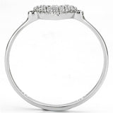 TS133 - Rhodium 925 Sterling Silver Ring with AAA Grade CZ  in Clear - Alamode