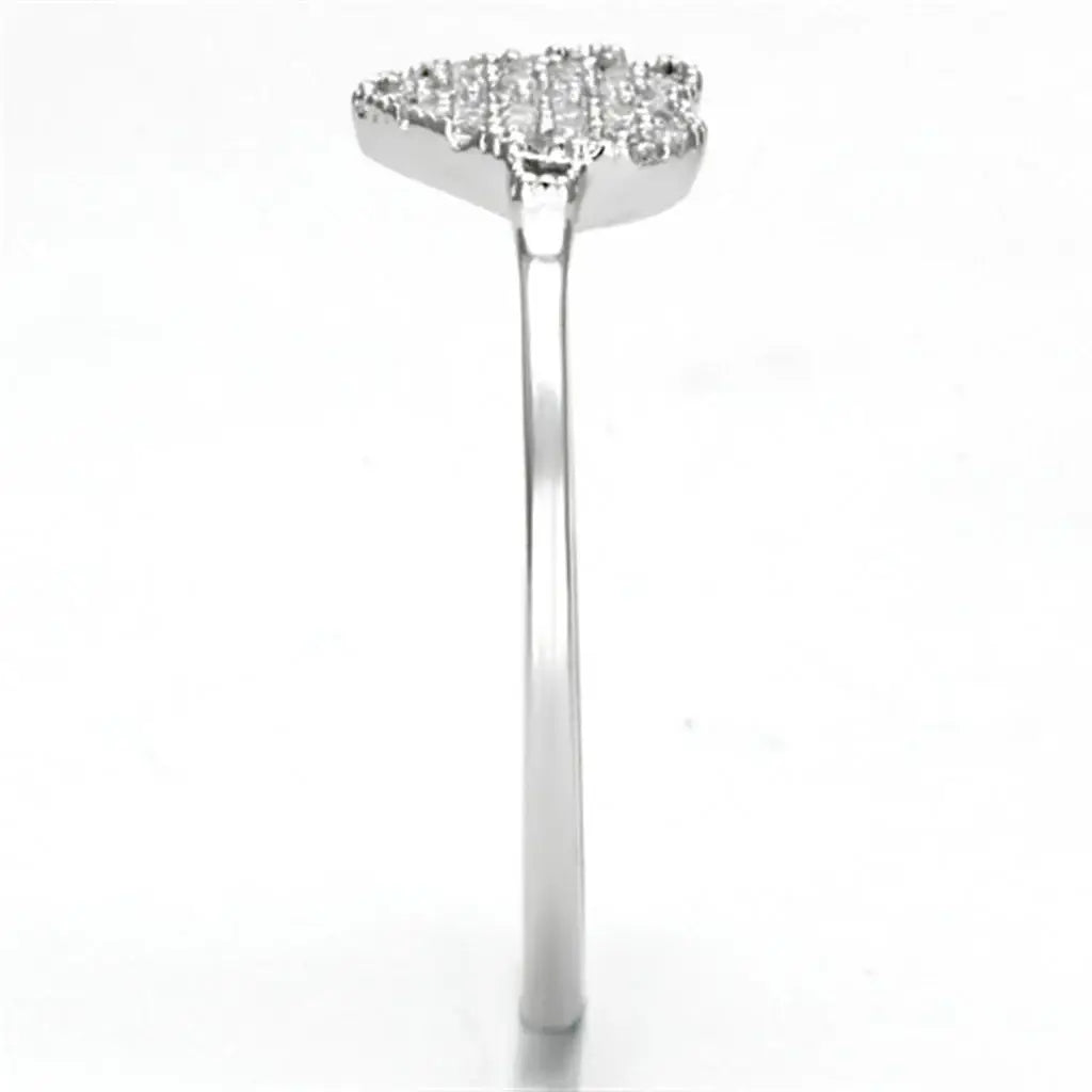 TS133 - Rhodium 925 Sterling Silver Ring with AAA Grade CZ in Clear - Alamode - Flyclothing LLC