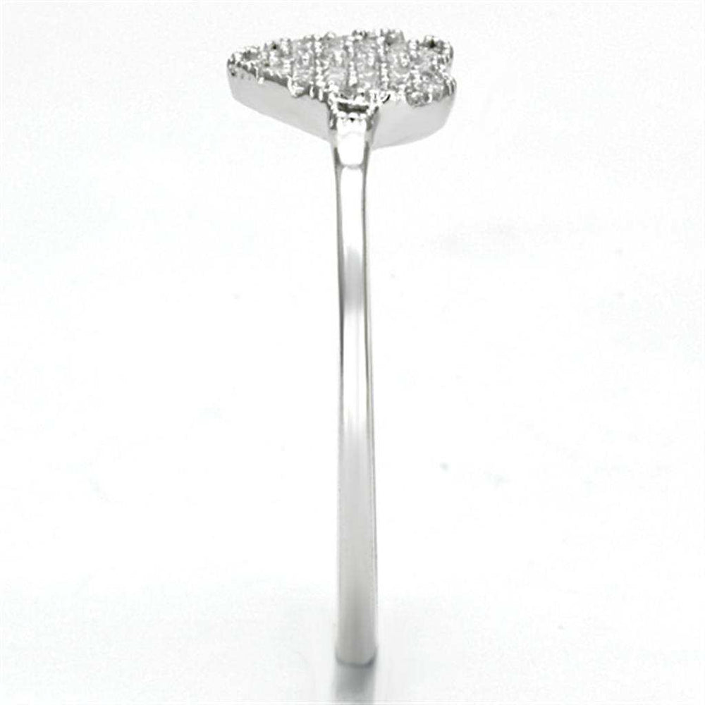 TS133 - Rhodium 925 Sterling Silver Ring with AAA Grade CZ in Clear - Alamode - Flyclothing LLC
