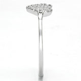 TS133 - Rhodium 925 Sterling Silver Ring with AAA Grade CZ  in Clear