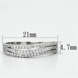 TS135 - Rhodium 925 Sterling Silver Ring with AAA Grade CZ in Clear - Alamode - Flyclothing LLC