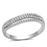 TS135 - Rhodium 925 Sterling Silver Ring with AAA Grade CZ in Clear - Alamode - Flyclothing LLC