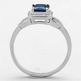 TS138 - Rhodium 925 Sterling Silver Ring with Synthetic Spinel in London Blue - Alamode - Flyclothing LLC