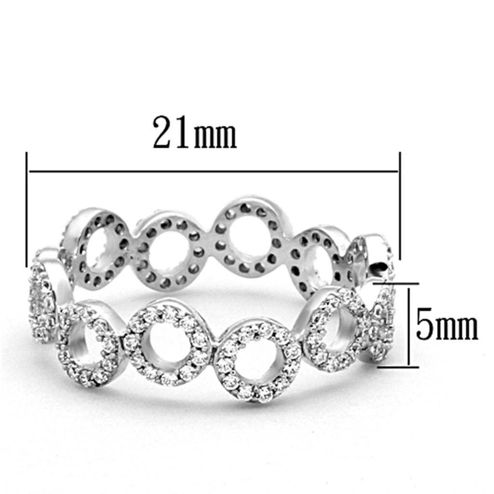 TS139 - Rhodium 925 Sterling Silver Ring with AAA Grade CZ in Clear - Alamode - Flyclothing LLC