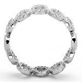 TS139 - Rhodium 925 Sterling Silver Ring with AAA Grade CZ  in Clear - Alamode