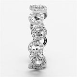 TS139 - Rhodium 925 Sterling Silver Ring with AAA Grade CZ  in Clear - Alamode
