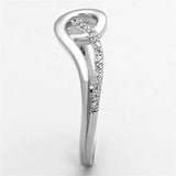 TS142 - Rhodium 925 Sterling Silver Ring with AAA Grade CZ in Clear - Alamode - Flyclothing LLC