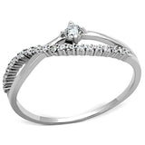 TS144 - Rhodium 925 Sterling Silver Ring with AAA Grade CZ in Clear - Alamode - Flyclothing LLC