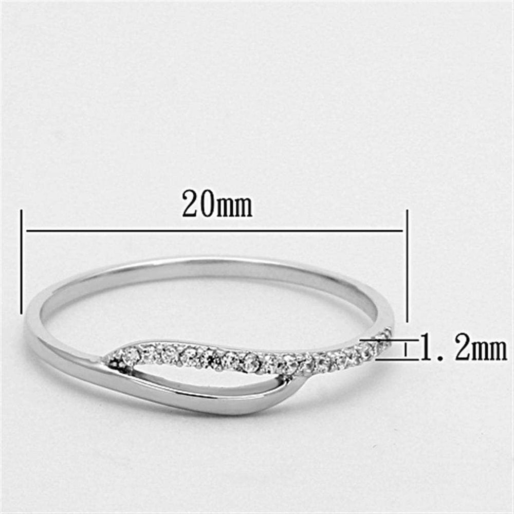 TS145 - Rhodium 925 Sterling Silver Ring with AAA Grade CZ in Clear - Alamode - Flyclothing LLC