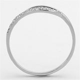 TS145 - Rhodium 925 Sterling Silver Ring with AAA Grade CZ  in Clear - Alamode