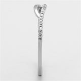 TS145 - Rhodium 925 Sterling Silver Ring with AAA Grade CZ  in Clear - Alamode