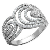 TS147 - Rhodium 925 Sterling Silver Ring with AAA Grade CZ in Clear - Alamode - Flyclothing LLC