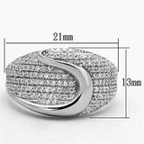TS148 - Rhodium 925 Sterling Silver Ring with AAA Grade CZ in Clear - Alamode - Flyclothing LLC
