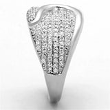 TS148 - Rhodium 925 Sterling Silver Ring with AAA Grade CZ in Clear - Alamode - Flyclothing LLC
