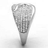 TS148 - Rhodium 925 Sterling Silver Ring with AAA Grade CZ in Clear - Alamode - Flyclothing LLC