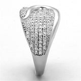 TS148 - Rhodium 925 Sterling Silver Ring with AAA Grade CZ in Clear - Alamode - Flyclothing LLC