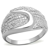 TS148 - Rhodium 925 Sterling Silver Ring with AAA Grade CZ in Clear - Alamode - Flyclothing LLC