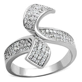 TS150 - Rhodium 925 Sterling Silver Ring with AAA Grade CZ in Clear - Alamode - Flyclothing LLC
