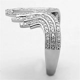 TS151 - Rhodium 925 Sterling Silver Ring with AAA Grade CZ in Clear - Alamode - Flyclothing LLC