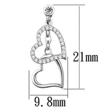 TS160 - Rhodium 925 Sterling Silver Earrings with AAA Grade CZ in Clear - Alamode - Flyclothing LLC