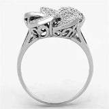 TS171 - Rhodium 925 Sterling Silver Ring with AAA Grade CZ in Clear - Alamode - Flyclothing LLC