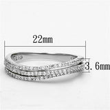 TS173 - Rhodium 925 Sterling Silver Ring with AAA Grade CZ  in Clear - Alamode