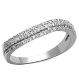 TS173 - Rhodium 925 Sterling Silver Ring with AAA Grade CZ in Clear - Alamode - Flyclothing LLC