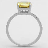 TS175 - Rhodium 925 Sterling Silver Ring with Cubic in Topaz - Alamode - Flyclothing LLC