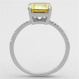 TS175 - Rhodium 925 Sterling Silver Ring with Cubic  in Topaz - Alamode