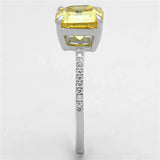 TS175 - Rhodium 925 Sterling Silver Ring with Cubic in Topaz - Alamode - Flyclothing LLC