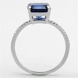 TS177 - Rhodium 925 Sterling Silver Ring with Synthetic Spinel in London Blue - Alamode - Flyclothing LLC